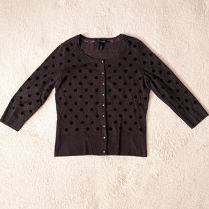 White House Black market polka dot cardigan